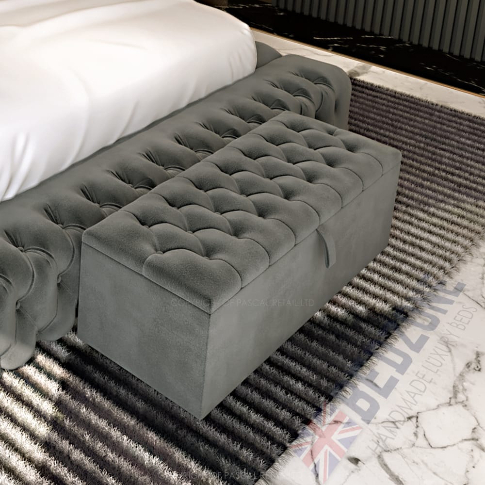 2025 Spanish Upholstery Style Ottoman Blanket Box | The Bed Store