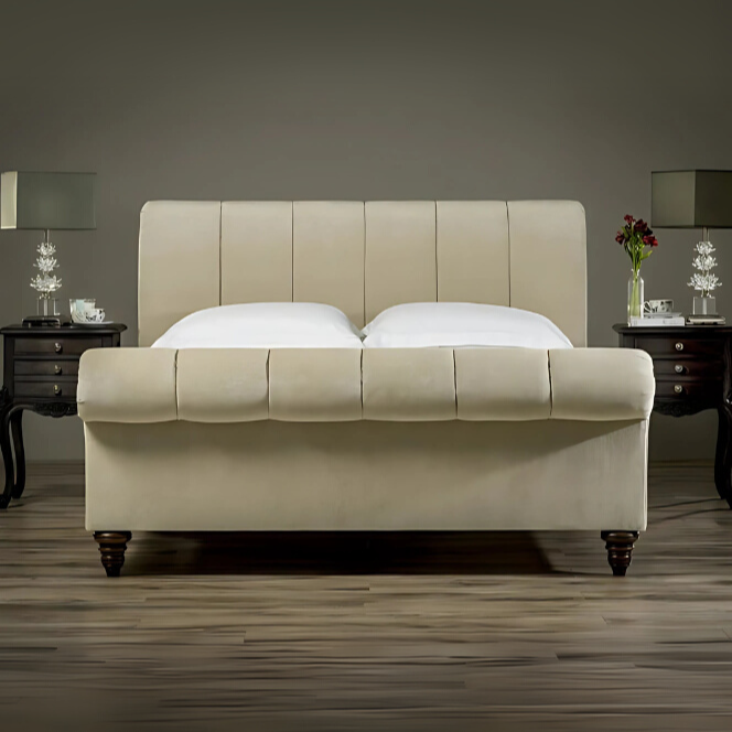 Kensington Haven Upholstered Sleigh Bed | Optional Ottoman Storage Bed | The Bed Store