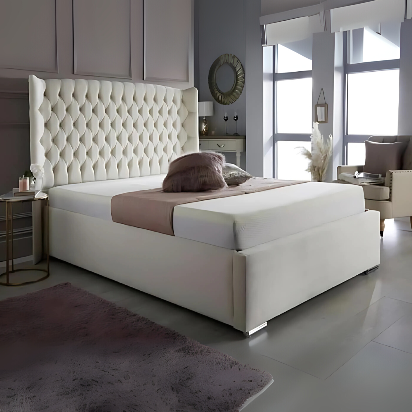 The Admiral Wingback Bed | Optional Ottoman Storage Bed | The Bed Store