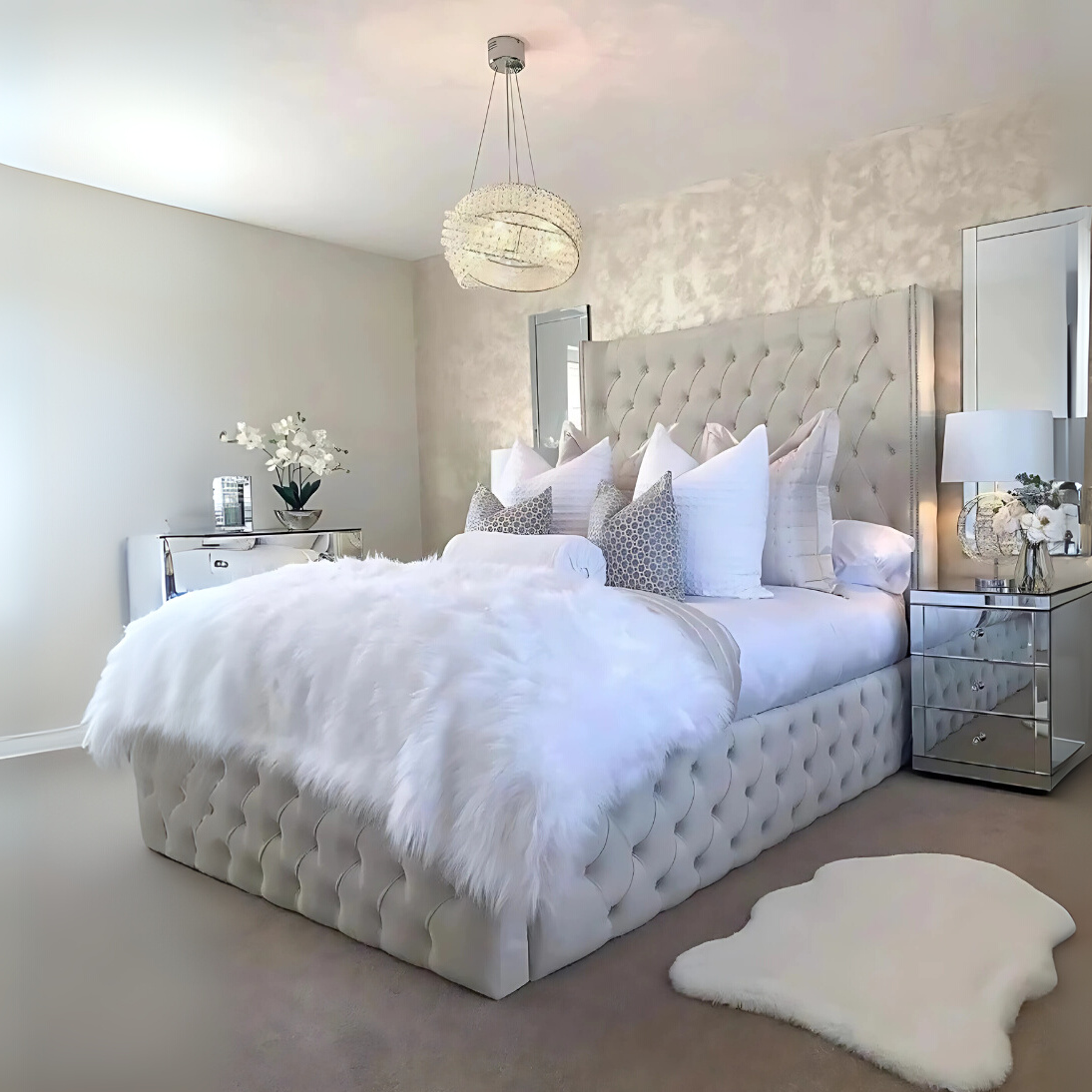 The Bella Wingback Bed | Optional Ottoman Storage Bed | The Bed Store