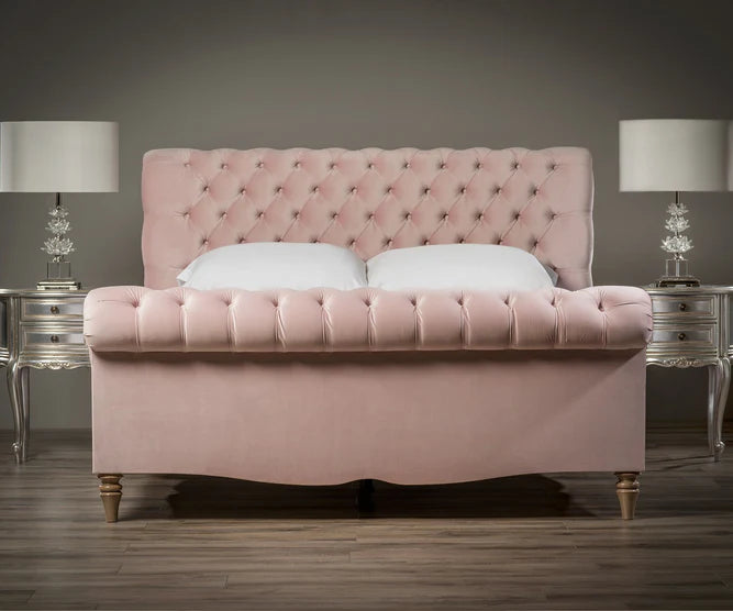 Duchess Chesterfield Sleigh Bed | Optional Ottoman Storage Bed | The Bed Store