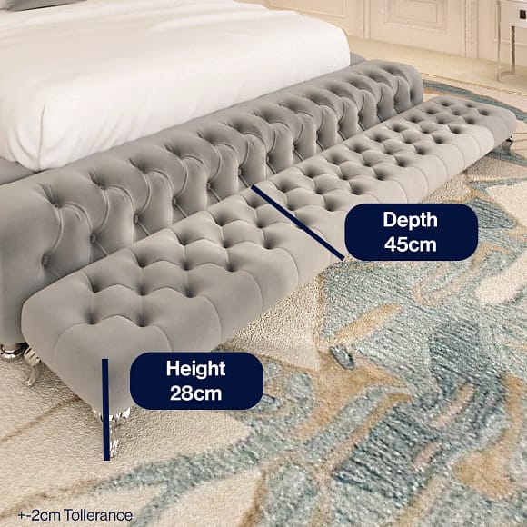 Paneled Designer Ottoman Bench/Footstool | The Bed Store