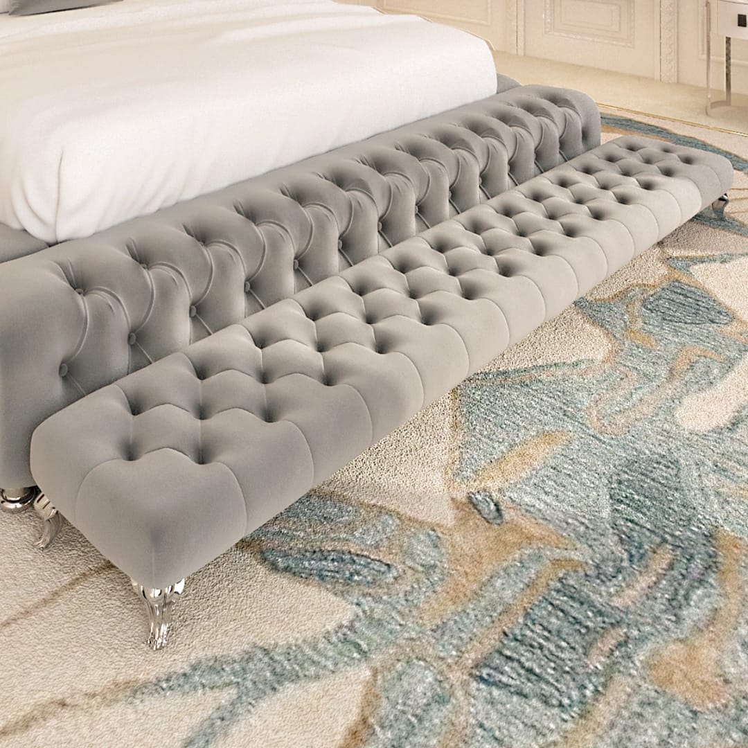 Paneled Designer Ottoman Bench/Footstool | The Bed Store