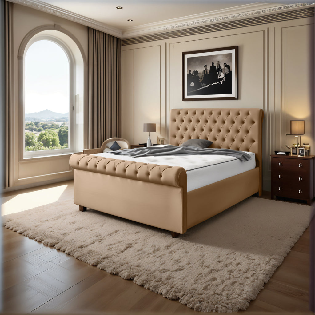 The London Haven Sleigh Bed | Optional Ottoman Storage Bed | The Bed Store