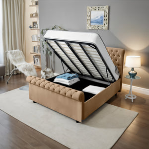 The London Haven Sleigh Bed | Optional Ottoman Storage Bed | The Bed Store