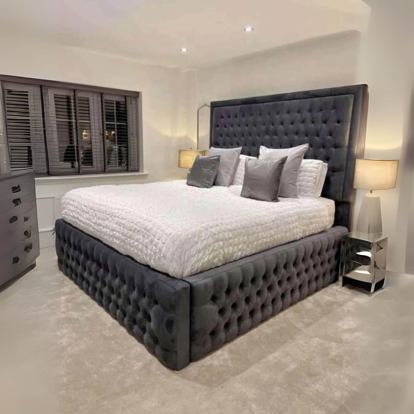 Alexandra 'High Base' Ambassador Bed | Optional Ottoman Storage Bed | The Bed Store