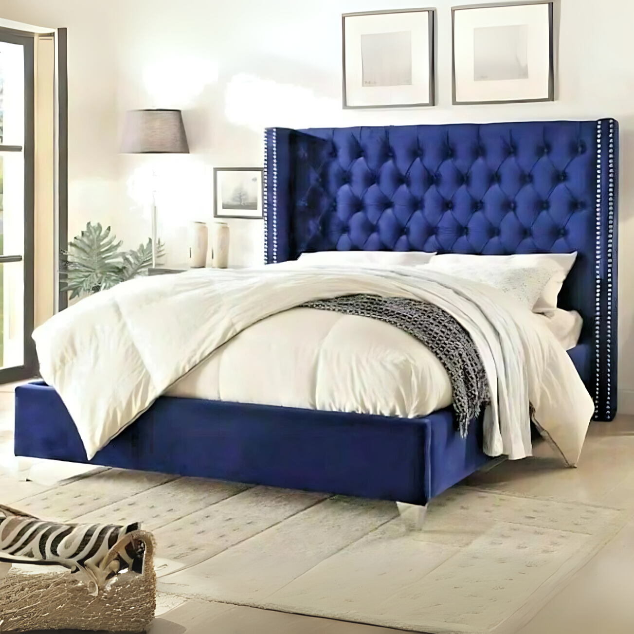 Maiyaa Wingback Bed | Optional Ottoman Storage Bed or Divan Bed With Drawer Storage | The Bed Store